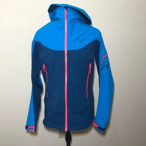 Dynafit Beast Hybrid Windbreaker Jacket Hooded Blue Navy Man Size Small Pockets